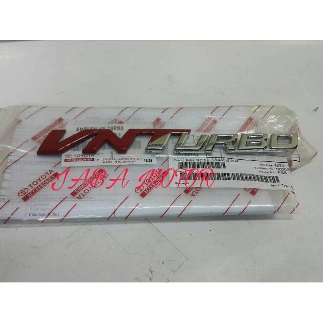 Emblem Tulisan Vnt Turbo Original