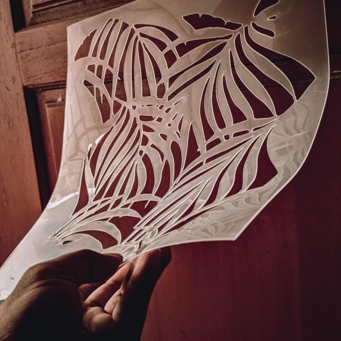 

Stencil Dinding Motif Leaf Coconut Ukuran 45X38 Bahan Tebal