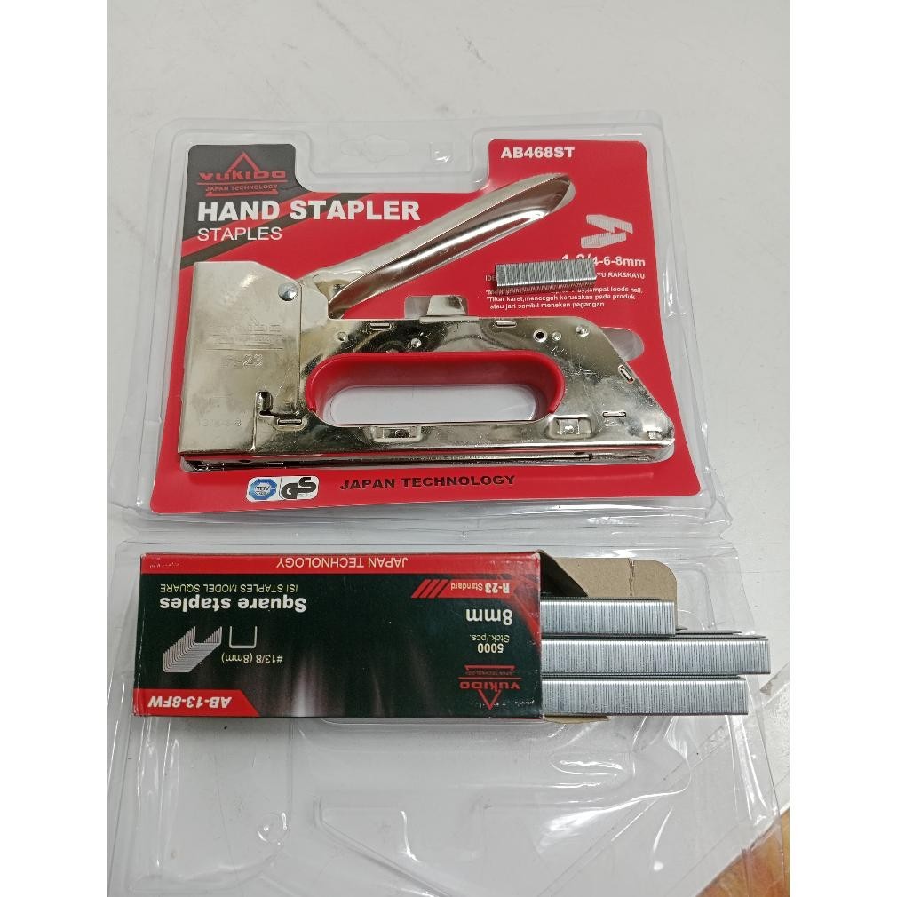 

fb-4 Promo Staples Tembak R23 Staples Manual Paket + Isi Refill Staples Gun Tacker Stapler Staples Perekat Powerfull original YUKIDO Termurah