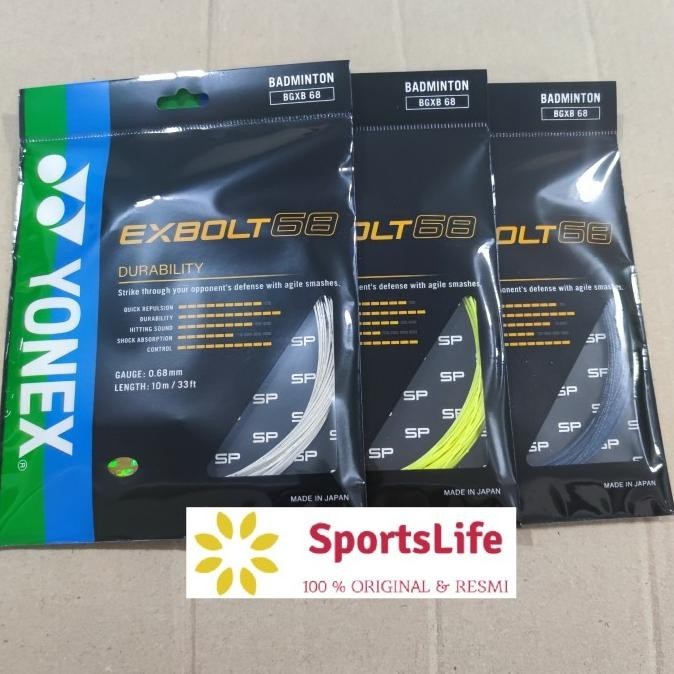 Senar Raket Badminton Yonex Exbolt 68 Original Made In Japan Premium Berkualitas