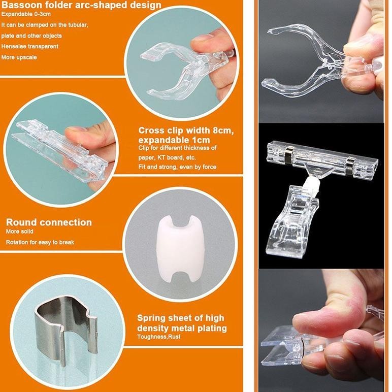 

TGC-1924 5PCS jepitan promo Penjepit Label Papan Tag Hanger Transparan 11cm Termurah