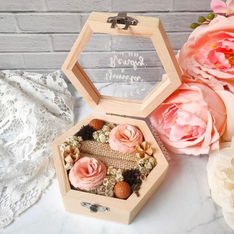 

PROMO Ring Box Kotak Cincin Estetik Rustic Pastel We69