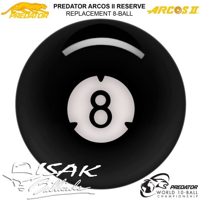 PREDATOR ARCOS II 8-BALL REPLACEMENT BOLA ECERAN BILLIARD POOL BALLS