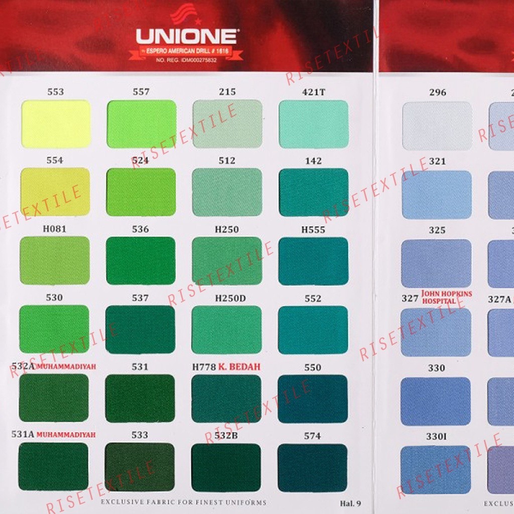 Bahan American Drill UNIONE Kain Eceran Bahan Seragam Kain Celana Kain Kemeja Hal 9-10
