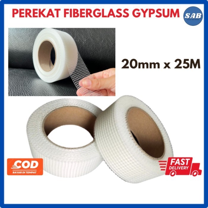 Kasa Perekat Sambungan Gipsum Plafon Jaring Plester Gypsum Fiber Glass