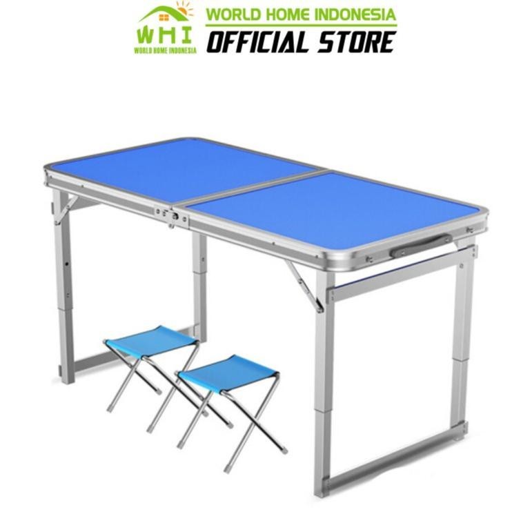 Meja Lipat Portable dan Kursi - Meja Laptop Kaki Kotak Serbaguna Meja Lipat Koper Portable