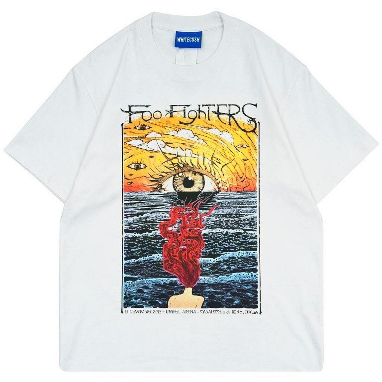 Kaos T Shirt Pria Band Foo Fighters Tour Frances Merchandise By Whitecush