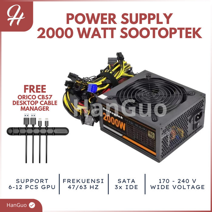 PSU 2000W Power Supply 2000Watt Sootopter PSU Mining 2000w Pure