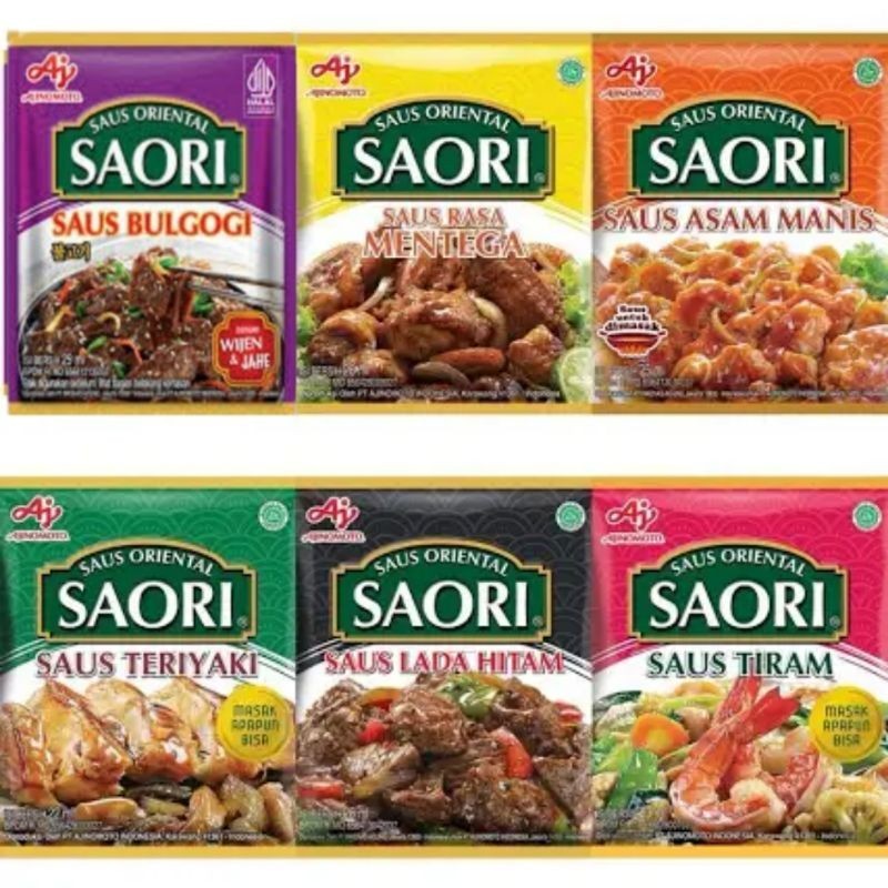 

SAORI Saus Tiram,Saus Triyaki,Saus Mentega,Saus Lada Hitam,Saus Asam Manis,Saus Bulgogi