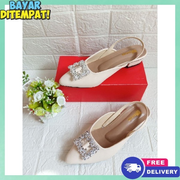 High Hyel Perempuan Tertutup High Heels Wanita Kekinian Higheels Cewek Casual Hells Sandal Kondangan