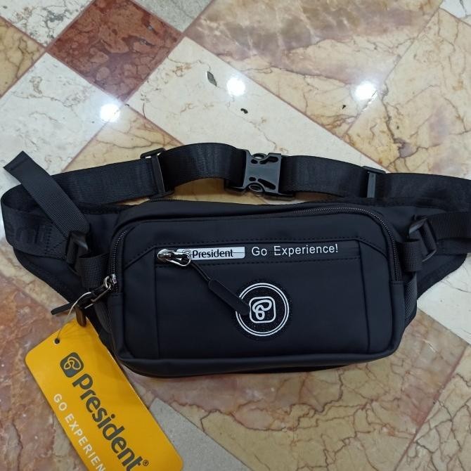 Tas Pinggang Pria Waistbag Waterproof President Original Selempang