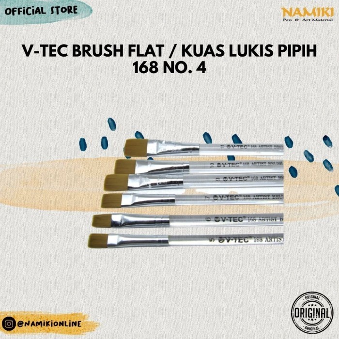 

V-tec Brush Flat / Kuas Lukis Pipih 168 no. 4