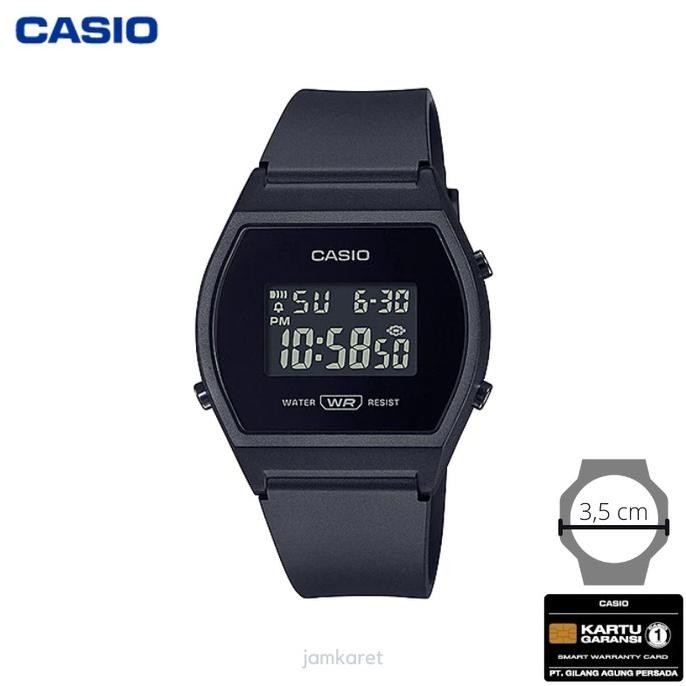 JAM TANGAN WANITA CASIO LW-204-1B ORIGINAL - LW204 HITAM