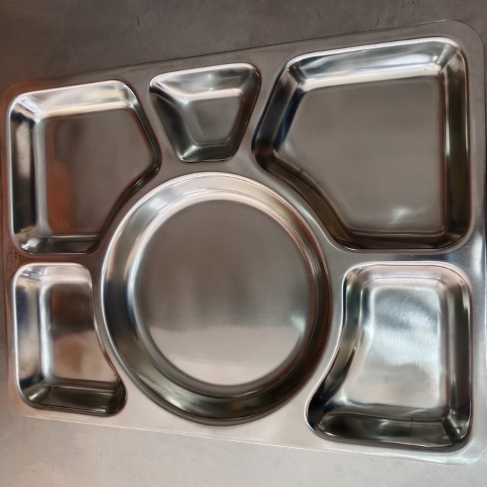 Plato /Food Tray 6 Sekat Stainless Bima