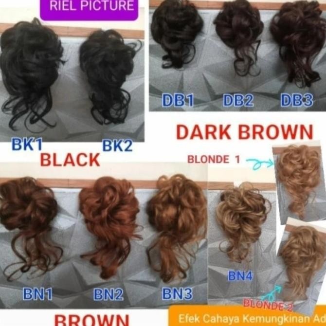 

WIG HAIR BUN IKAT RAMBUT PALSU CEPOL MESSY CURLY HAIR SANGGUL PESTA TP
