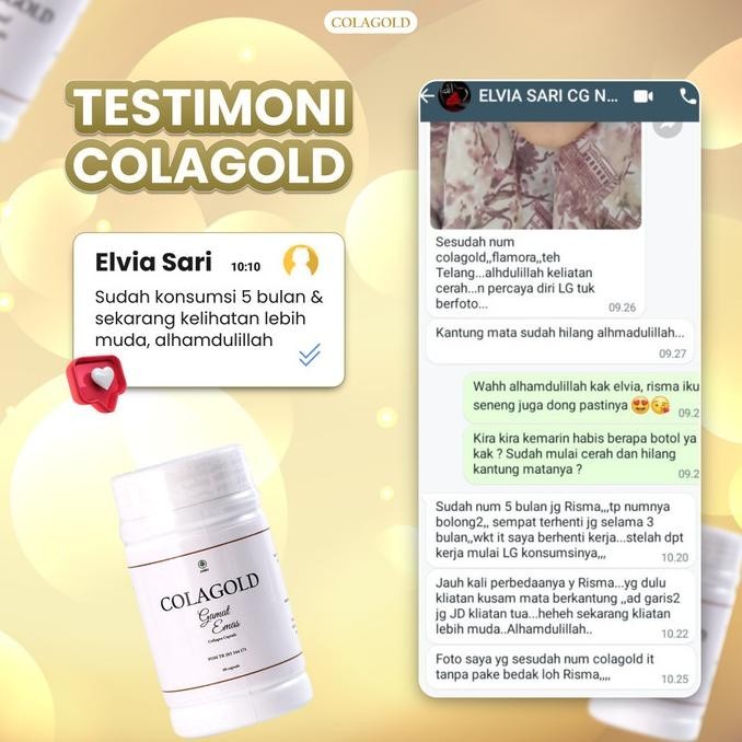 Paket Colagold Colagen 100% Full Gamat Emas+Serum Anti Aging+Sunscreen