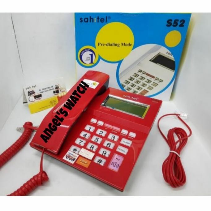 Pesawat Telepon Sahitel S52 Merah Telepon Rumah Kabel Sahitel