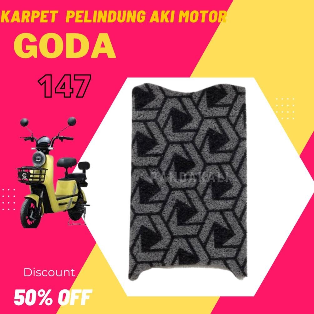 Karpet sepeda motor listrik EXOTIC GODA 147 GOLDEN TIGER Alas Keranjang Alas Step Belakang Printing 