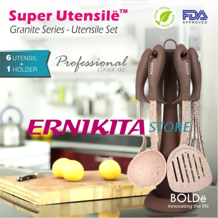 Bolde Utensil Set 7 Pcs - Spatula Set - Alat Masak Anti Gores