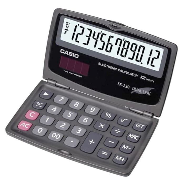 

Kalkulator Lipat Dual Leaf Casio Sx 220 Bergaransi 12 Digit