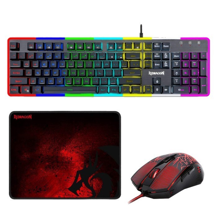 Redragon Gaming Keyboard Mouse Mousepad 3 In 1 Combo - S107