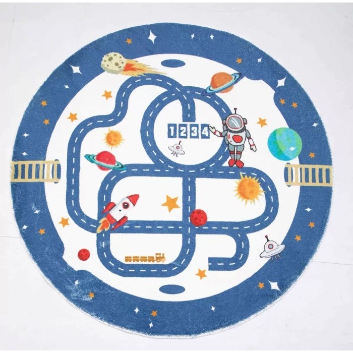 Karpet Kamar Tidur Anak Bayi Bulat Anti Slip Playmat Bayi Alas Tikar