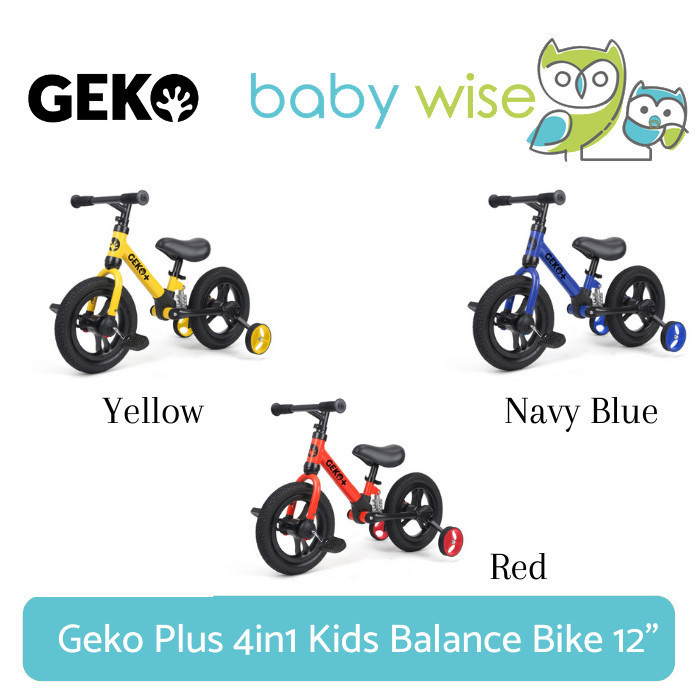 Geko Plus 4In1 Kids Balance Bike 12"