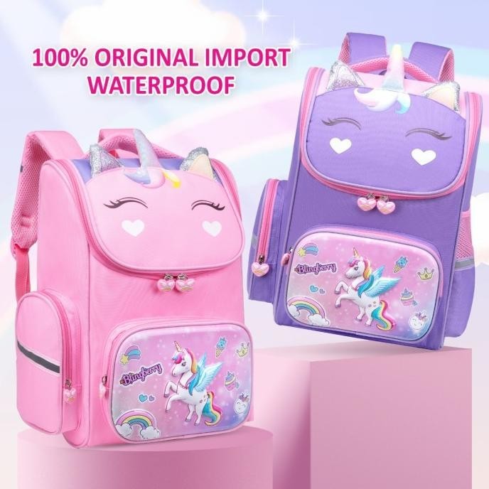 Tas Ransel Anak Cewek Sd Tk Besar Unicorn Kuda Poni