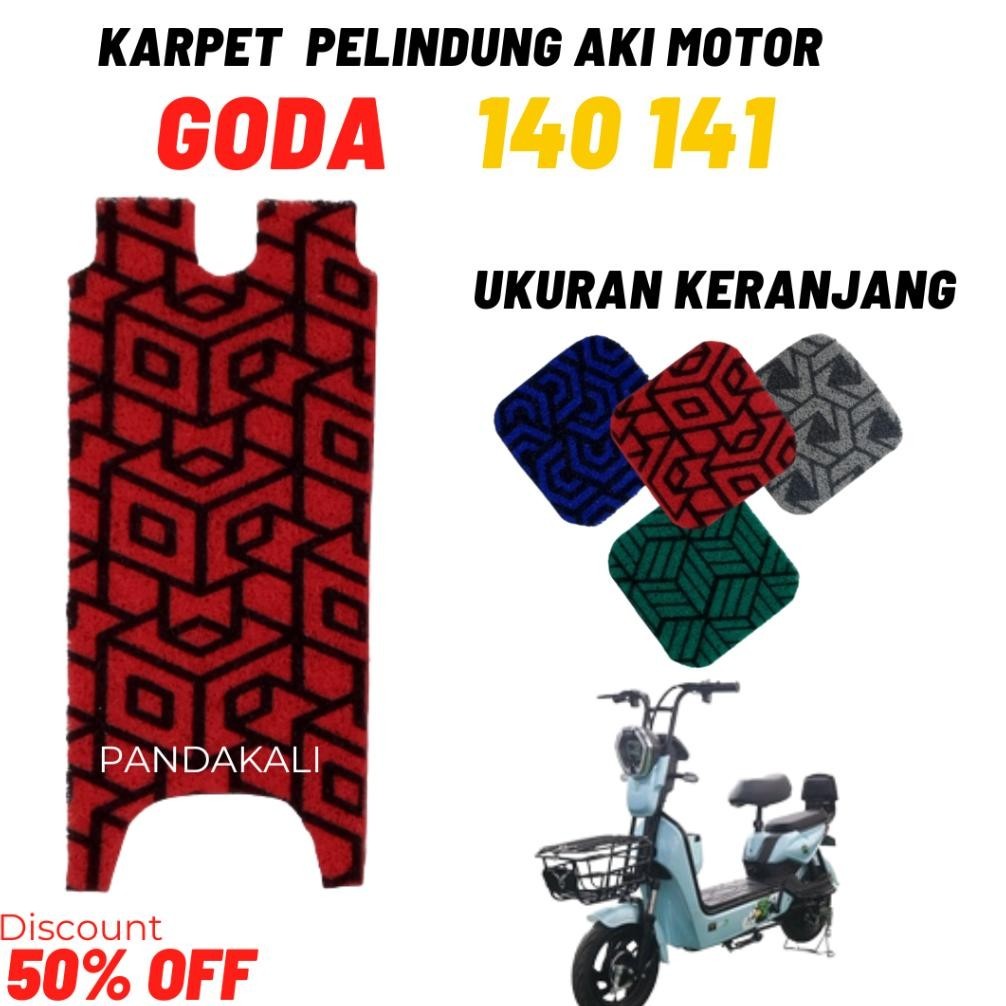 Karpet sepeda motor listrik Goda 140 141 145 146 Alas Keranjang Alas Step Belakang Printing Series L