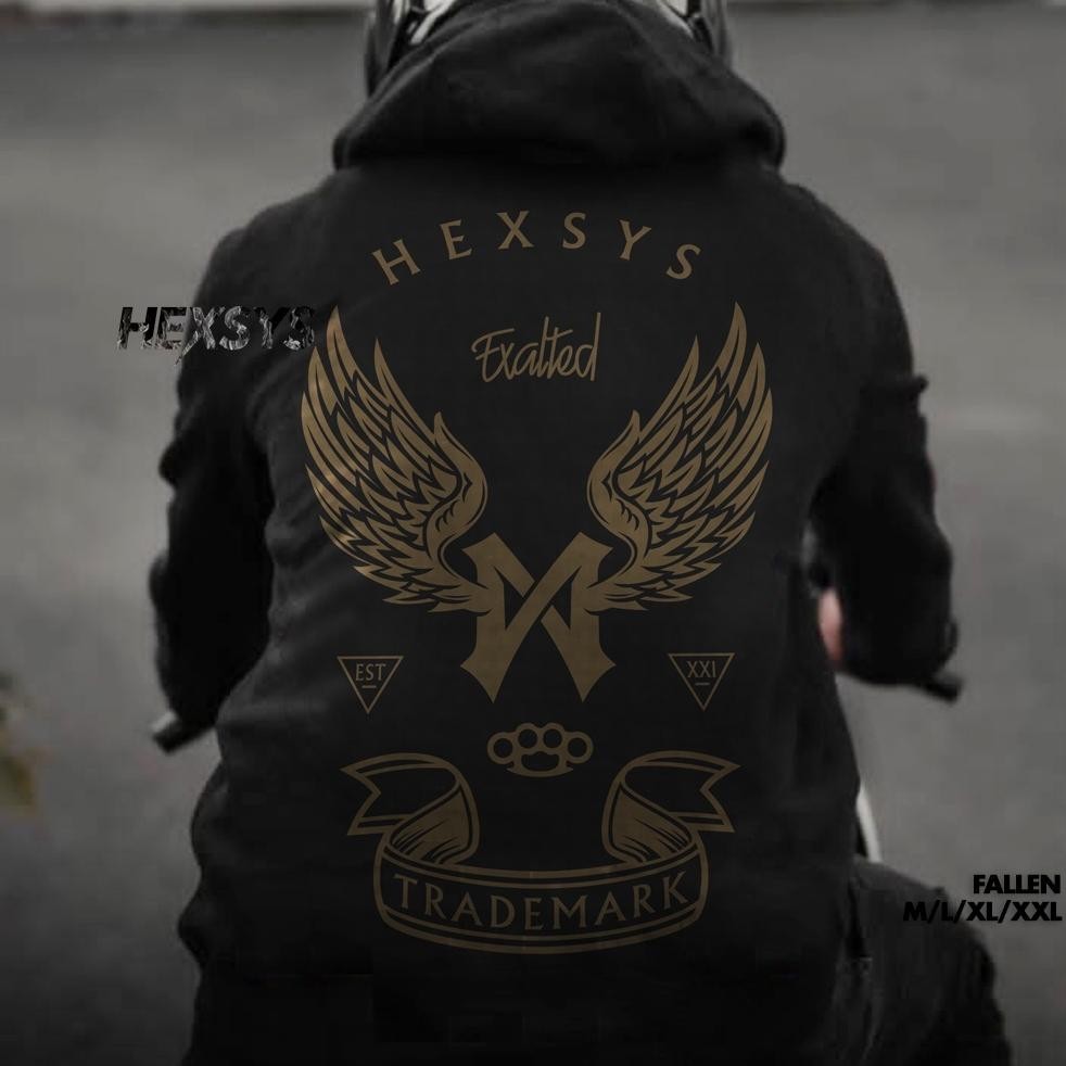 Hoodie Distro Pria Keren Fallen Pria M Xxl Hod Bordir Ori Tenun Kualitas Cotton Flece Hitam Pekat Ba