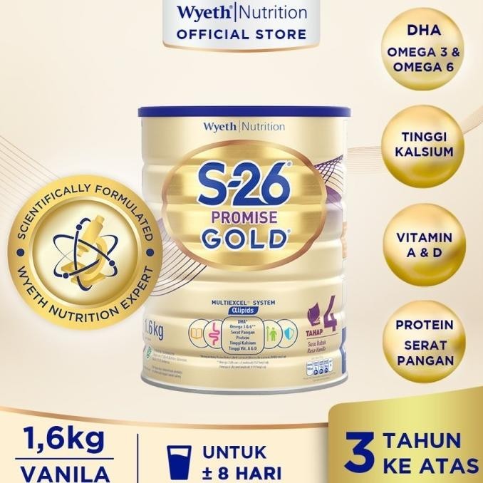 

S26 Promise Gold Tahap 4 Susu Formula Kaleng Anak 1600 g 1,6kg LA