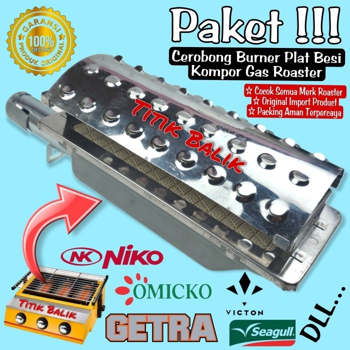 <<<<<] PAKET Cerobong Burner Plat Besi Kompor Roaster Panggangan Bakar Sosis