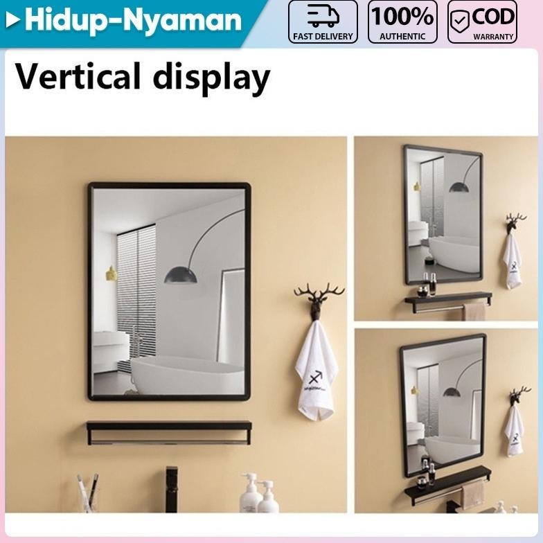 Ready stock&CODBathroom Mirror Cermin Bulat Aesthetic Aesthetic Minimalis Cermin Dinding Gantung Den