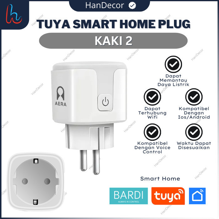 Smart Plug Wifi Tuya 16A Steker Pinter Support Google Colokan Wifi
