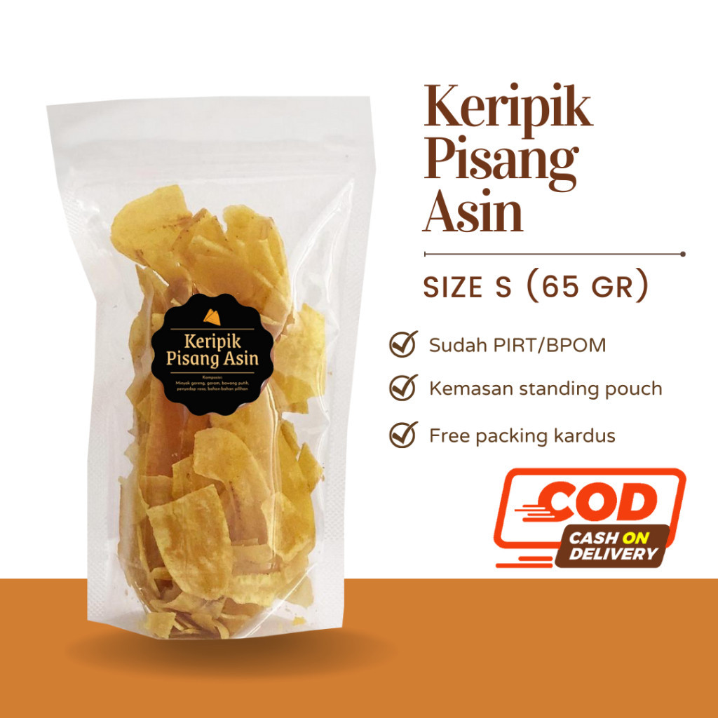 

[DELISH SNACKS] Keripik Pisang Asin / Manis (S) / Snack Cemilan / Camilan Kripik Renyah