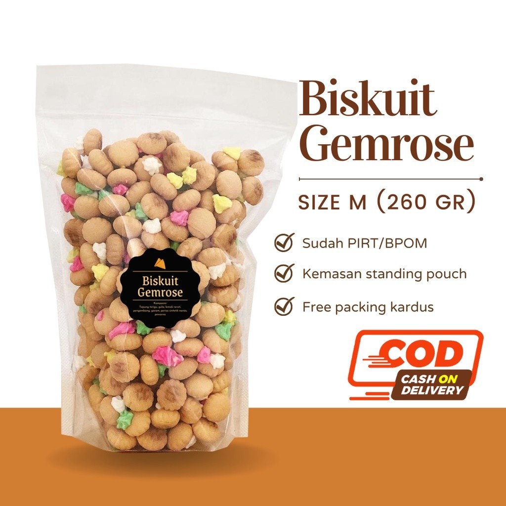 

[DELISH SNACKS] Biskuit Gemrose (M) 260gr / Snack Cemilan Camilan / Gem Rose Kue Monas
