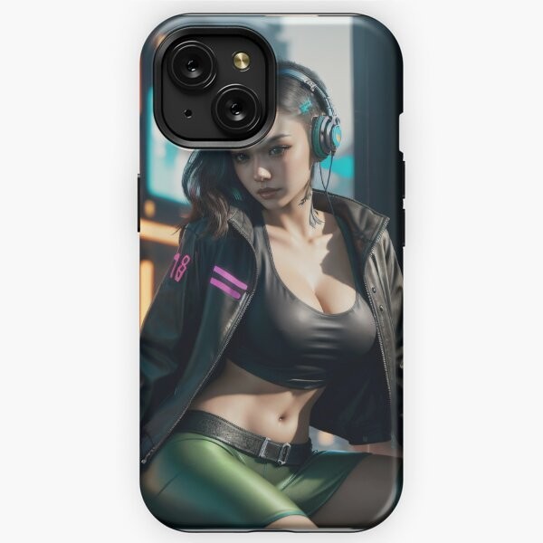 CASE Sexy cyberpunk edgerunnersjapanese girl leather jacket IPHONE 12 MINI PRO MAX