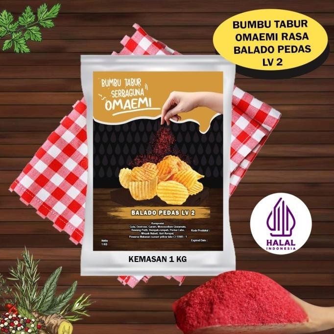

BUMBU TABUR BALADO PEDAS LEVEL 2 HALAL KUALITAS TERJAMIN 1 KG u//
