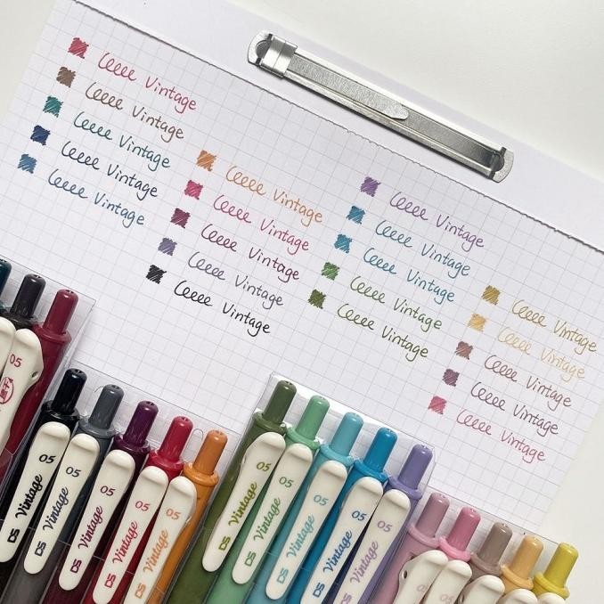 

T1. Winzige 5Pcs Gel Pens Set 0.5Mm Pulpen Warna Warni Pulpen Gel