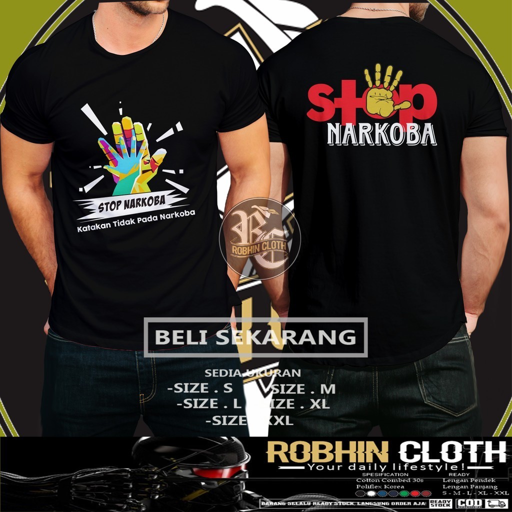 Kaos Baju STOP NARKOBA Katakan tidak pada Narkoba DB Kaos Distro