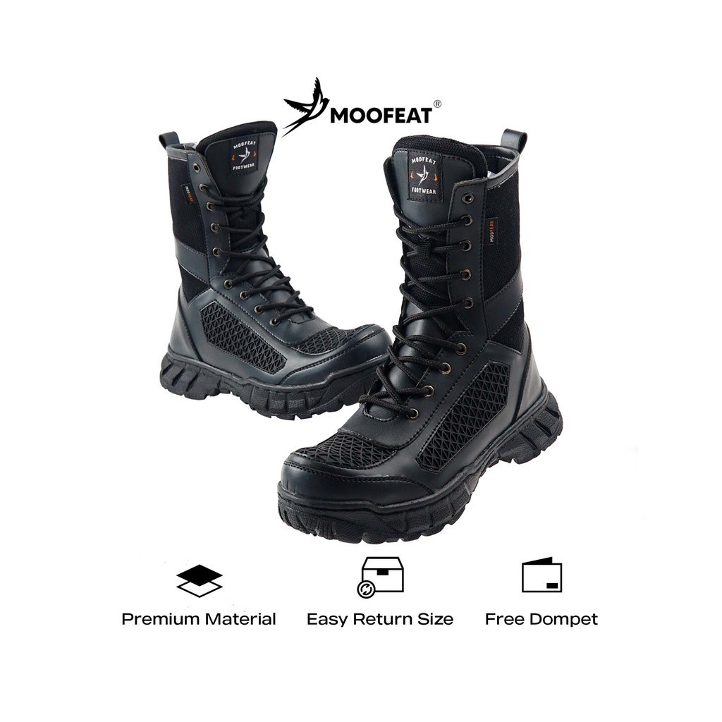 Moofeat Doglas - Sepatu Pria Pdl Safety Boot Hitam Original