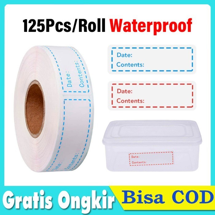 

><><><] Label Stiker Makanan Tanggal Expired Date Waterproof Kulkas 125 / Roll