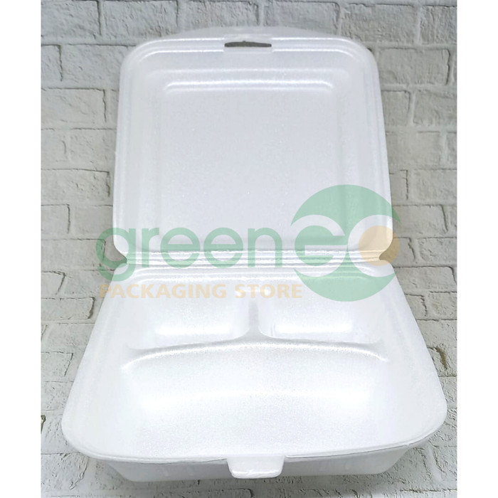 

Styrofoam Nasi Besar Mega 100Pcs Sterofoam Nasi Kotak Polos Sekat 3