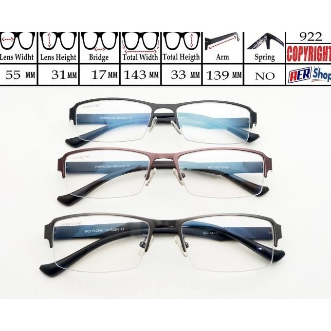 Kacamata Minus Half Frame Kacamata Pria Wanita Kacamata Minus Terbaru