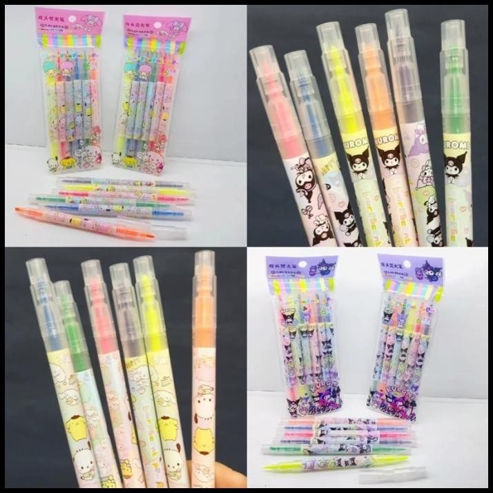 

TERMURAH SANRIO HIGHLIGHTER WATER COLOR STABILO 2 KEPALA KUROMI CINNAMOROLL !!!!!!