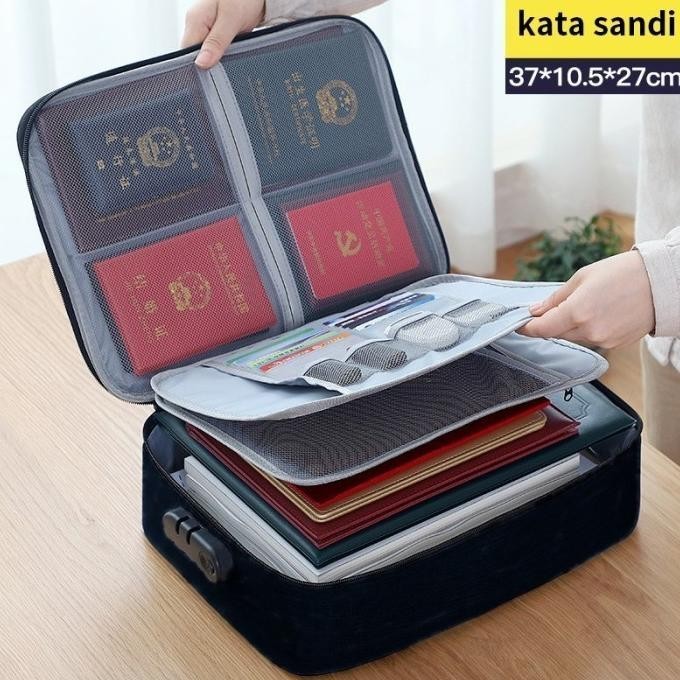 

Tas Dokumen Anti Air Storage Box File 3 Digit Password Travel Bag Lock Kualitas Premium
