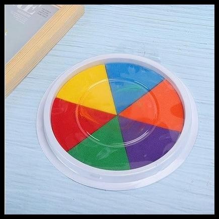

BEST DEAL JUMBO ROUND INK PAD 6 COLORS WASHABLE FINGER PAINT CAT SENSORY TANGAN !!!!!!