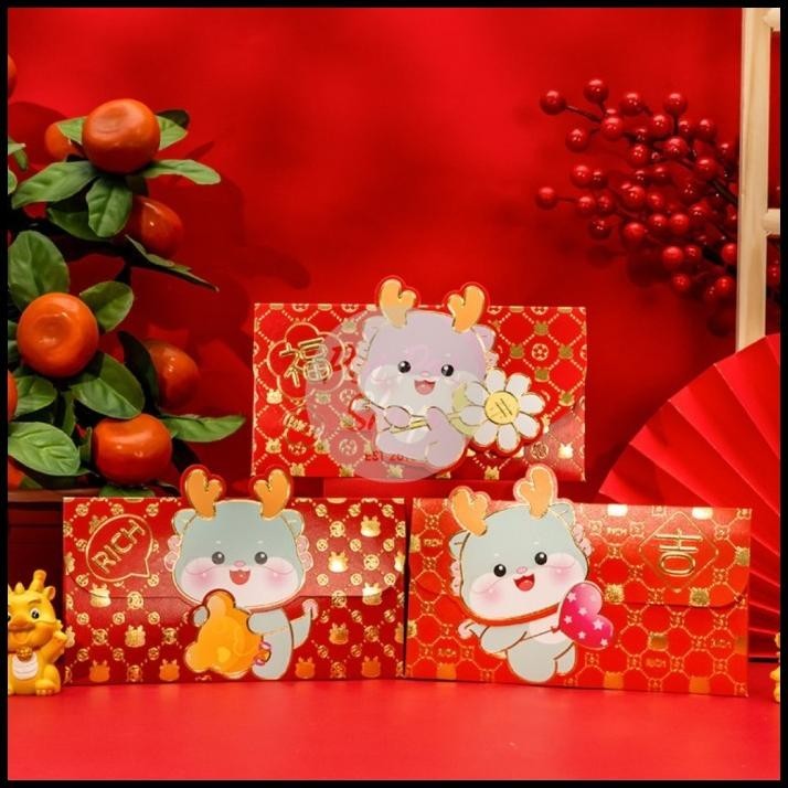 

GRATIS ONGKIR ANGPAO IMLEK NAGA 2024 ANGPAU PANJANG DOMPET GLOSSY H. 3D SHIO NAGA !!!!
