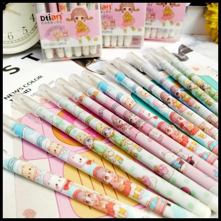 

HOT DEAL PULPEN GEL LITTLE GIRL 1 PACK ISI 6 PCS LUCU CUTE TINTA HITAM TERMURAH