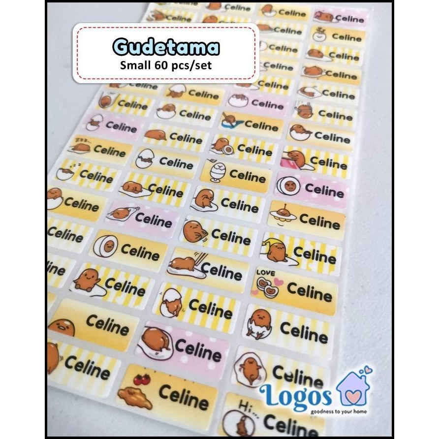 

TERMURAH GUDETAMA LABEL NAMA WATERPROOF STIKER NAME ANAK SANRIO JEPANG !!!